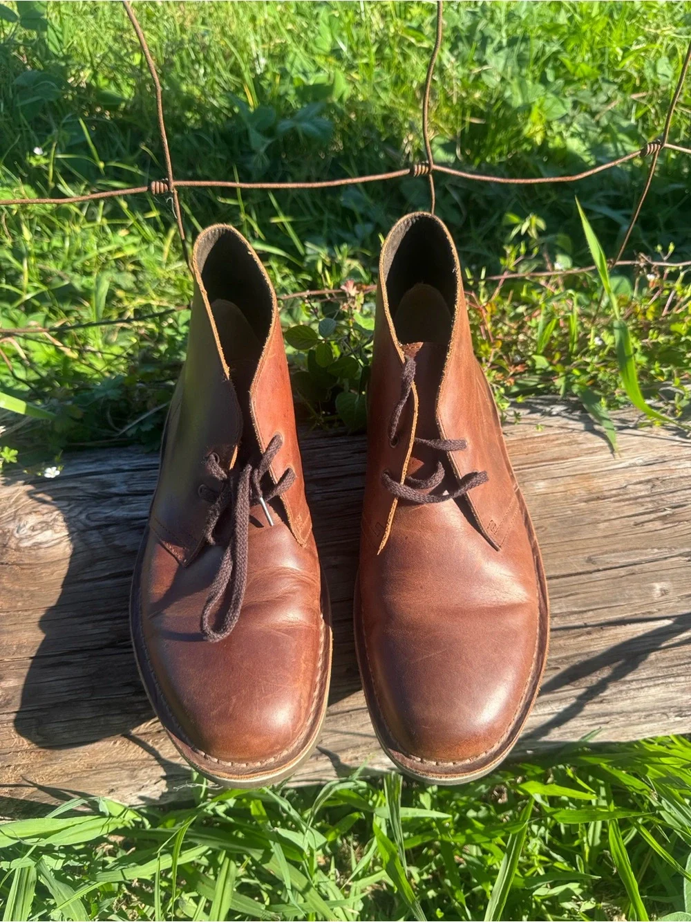Clarks Bushacre 2 chukka boots dark brown leather size 9
